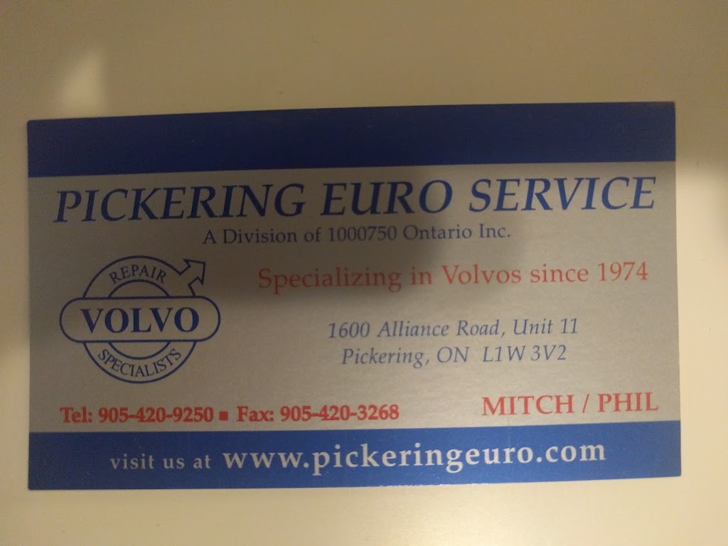 Pickering Euro Service | 1600 Alliance Rd #11, Pickering, ON L1W 3V2, Canada | Phone: (905) 420-9250