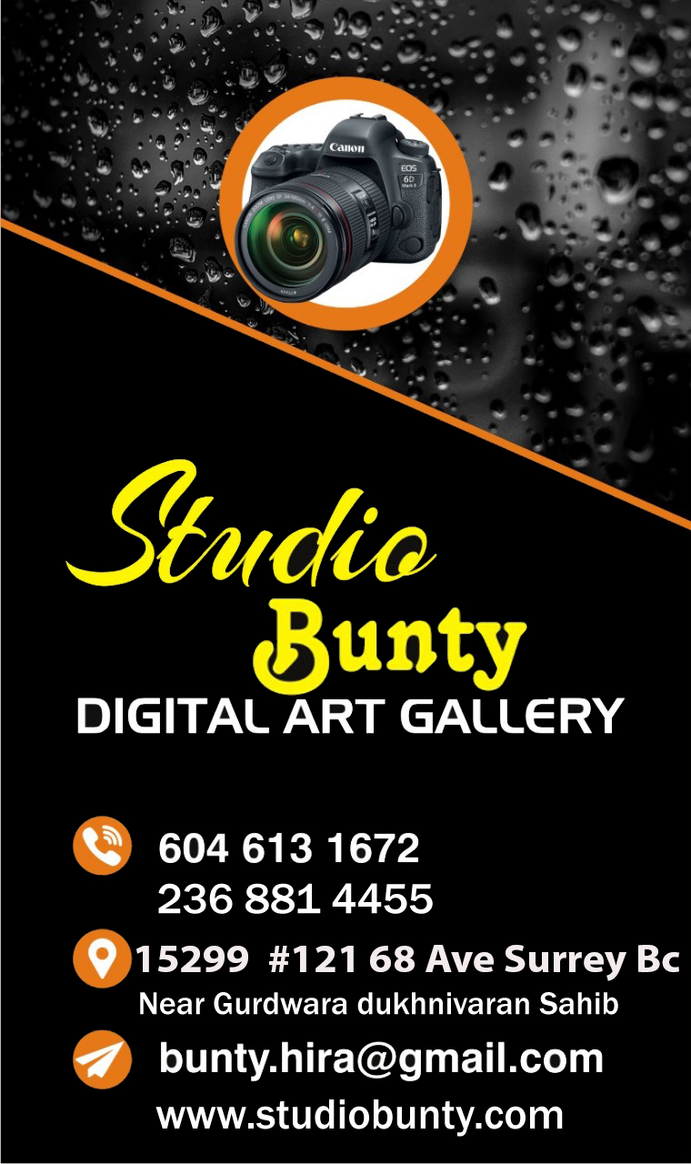 Studio Bunty Photo Studio | point of interest | 15299 68 Ave #129, Surrey, BC V3S 2C1, Canada | 6046131672 OR +1 604-613-1672