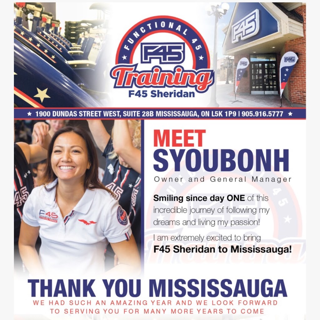 F45 Training Sheridan | 1900 Dundas St W suite 28b, Mississauga, ON L5K 1P9, Canada | Phone: (905) 916-5777