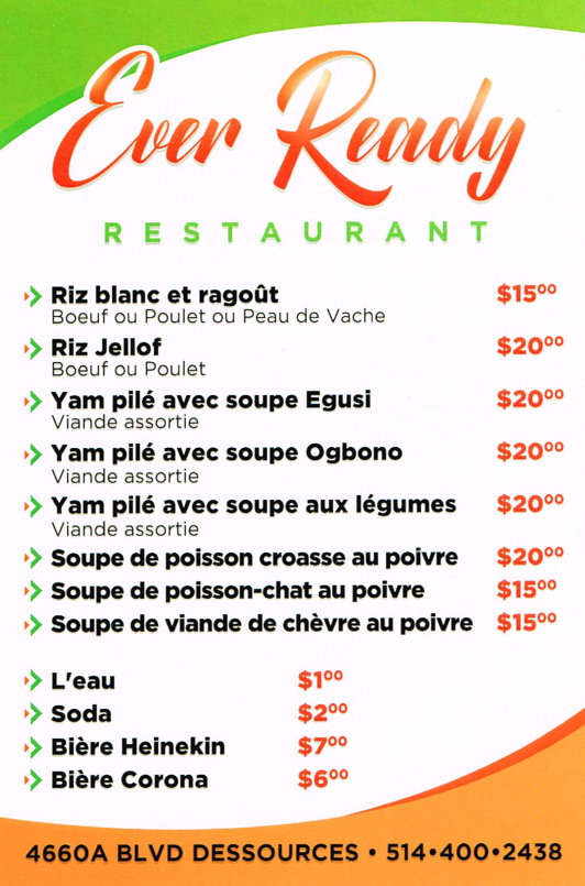 Ever Ready Restaurant | restaurant | 4660 Bd des Sources, Dollard-des-Ormeaux, QC H8Y 3C4, Canada | 4383688930 OR +1 438-368-8930