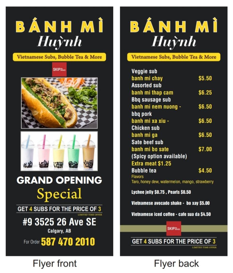 Banh mi huynh | 3525 26 Ave SE #9, Calgary, AB T2B 2M9, Canada | Phone: (587) 470-2010