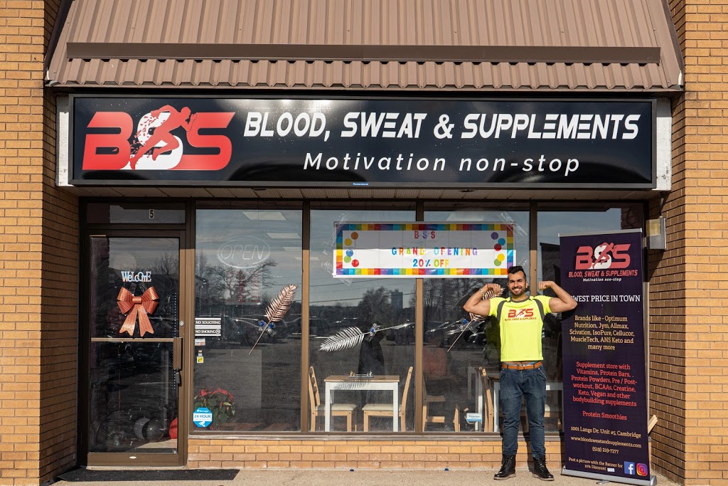 Blood, Sweat & Supplements | 1001 Langs Dr Unit # 5, Cambridge, ON N1R 7K7, Canada | Phone: (519) 219-7277