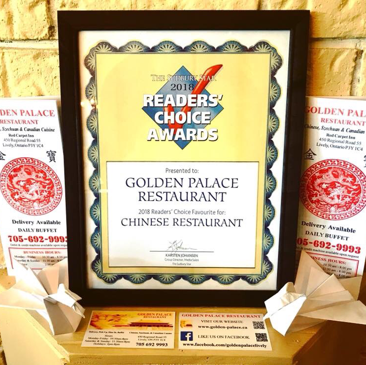 Golden Palace Restaurant | 450 Greater Sudbury Regional Road 55, Lively, ON P3Y 1C4, Canada | Phone: (705) 692-9993