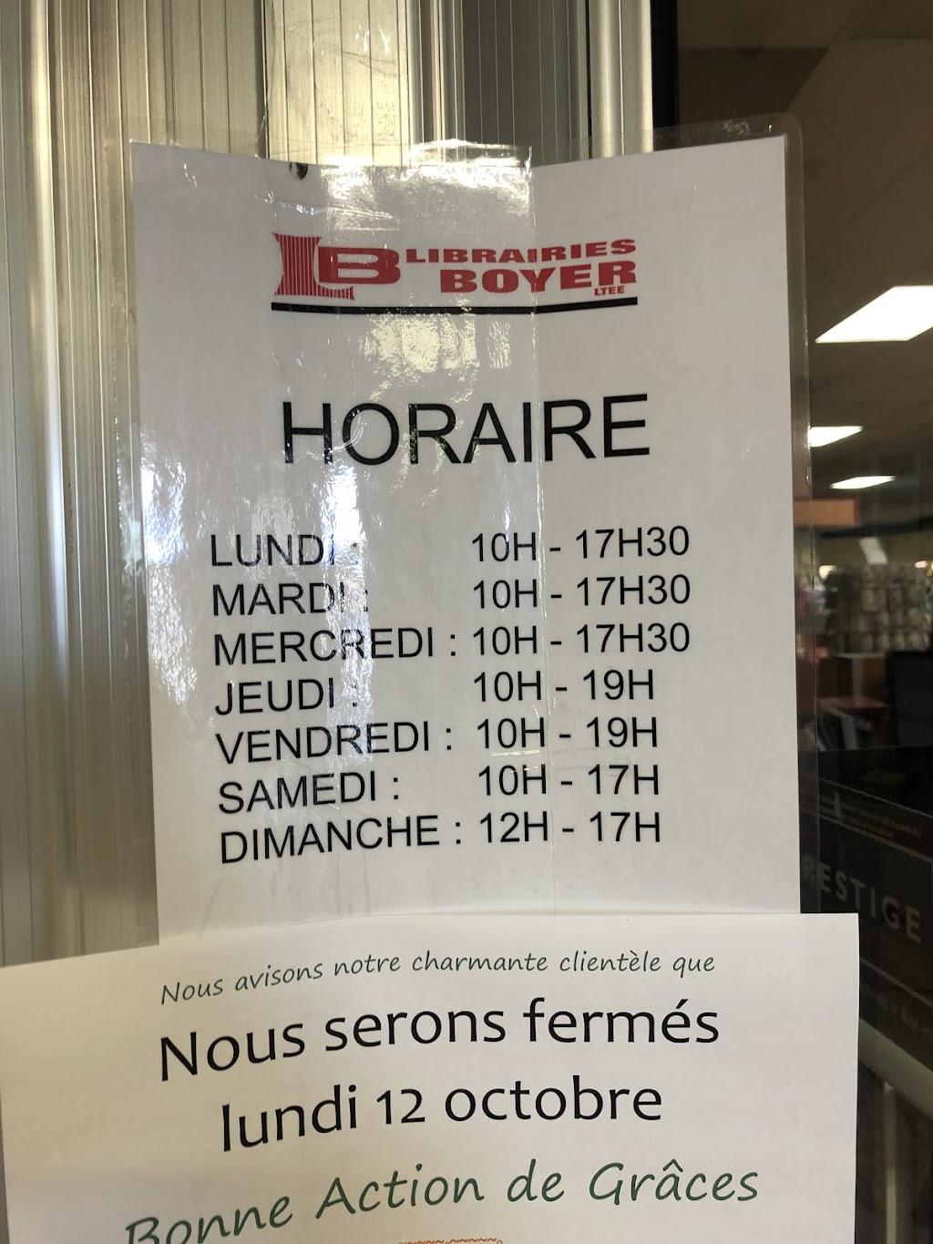 Librairies Boyer | 200 Bd DAnjou, Châteauguay, QC J6K 1C5, Canada | Phone: (450) 691-2856