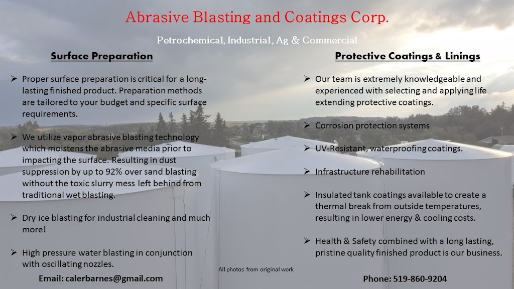Abrasive Blasting and Coatings Corp | 22746 Richmond St. N RR 42, London, ON N5X 4B2, Canada | Phone: (519) 860-9204