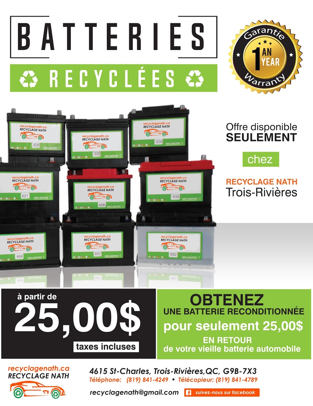 Recyclage Nath | 4615 Rang Saint-Charles, Trois-Rivières, QC G9B 7X3, Canada | Phone: (819) 841-4249