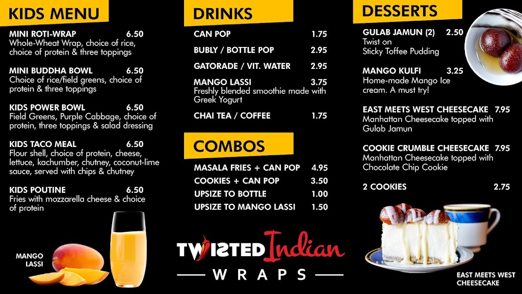 Twisted Indian Wraps | 4440 Calgary Trail NW, Edmonton, AB T6H 5W6, Canada | Phone: (780) 540-2223
