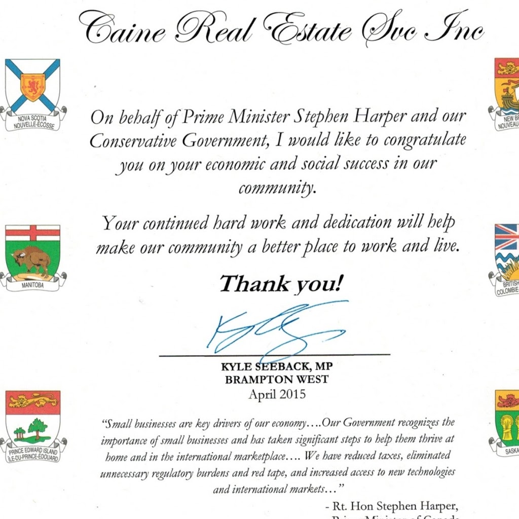 Caine Real Estate Svc Inc | 79 Mullis Crescent, Brampton, ON L6Y 4S9, Canada | Phone: (905) 451-7111