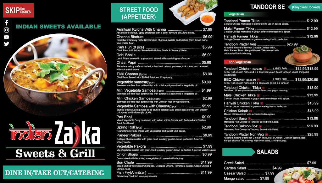 Indian Zaika Sweets & Grill | 870 Queenston Blvd Unit A&B, Woodstock, ON N4T 0M4, Canada | Phone: (519) 537-6789