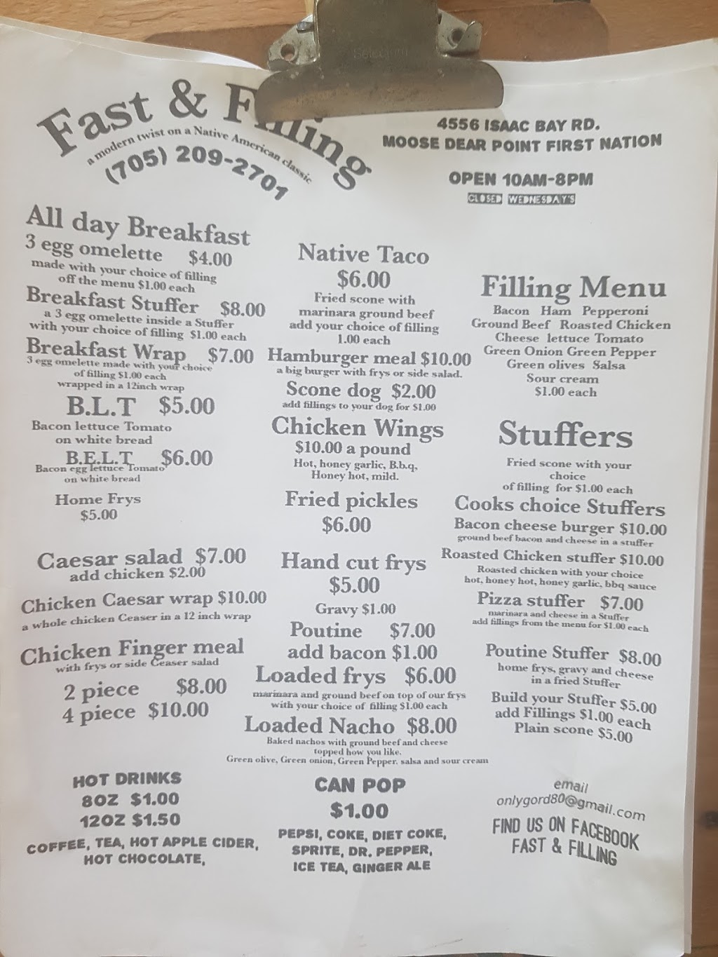 Fast & Filling | 1055 RYDERS RD. BOX143, MacTier, ON P0C 1H0, Canada | Phone: (705) 209-2701