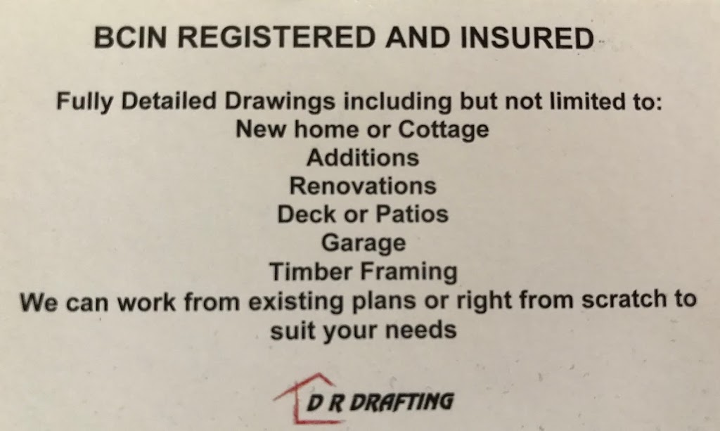 D R Drafting | 147 Albert St N, Lindsay, ON K9V 4V1, Canada | Phone: (705) 879-3087