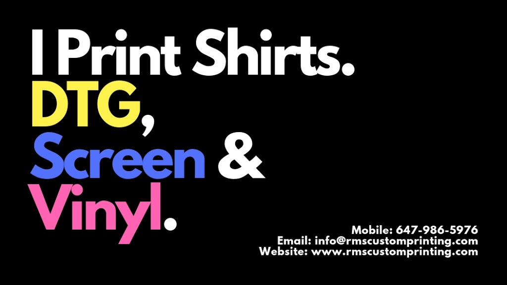 RMS Custom Printing | 2-134 Inspire Blvd, Brampton, ON L6R 3X8, Canada | Phone: (647) 986-5976