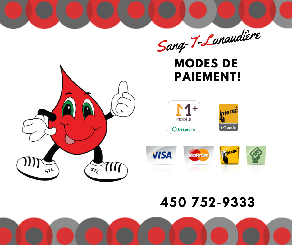 Sang-T-Lanaudière | 3220 Chem. de la Visitation, Saint-Ambroise-de-Kildare, QC J0K 1C0, Canada | Phone: (450) 752-9333