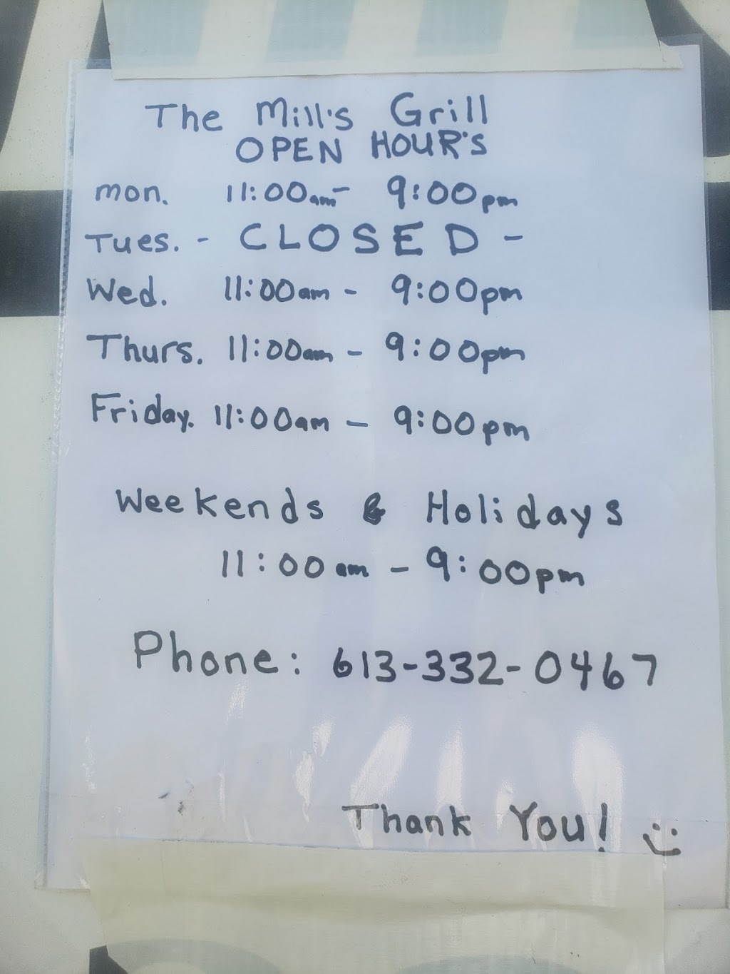The Mills Grill | 35541 Hwy 28, McArthurs Mills, ON K0L 2M0, Canada | Phone: (613) 332-0467