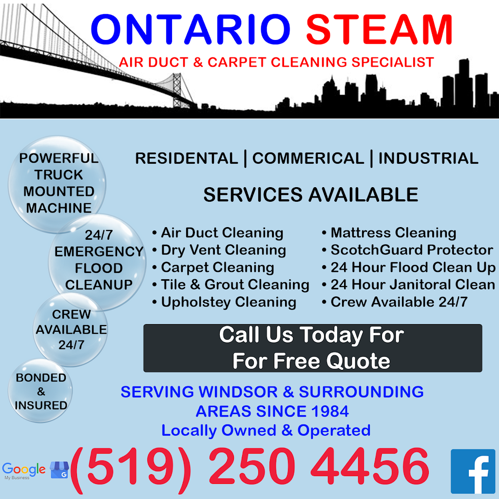 Ontario Steam Carpet & Duct Cleaning Windsor | 704 Newport Crescent, Windsor, ON N9E 4Z6, Canada | Phone: (519) 250-4456