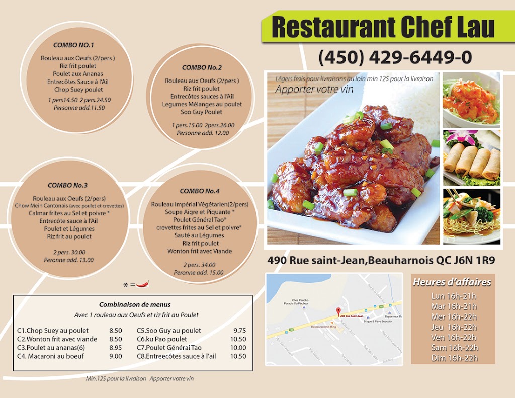 Restaurant Chef Lau | 490 Rue Saint-Jean, Maple Grove, QC J6N 1R9, Canada | Phone: (450) 429-6449