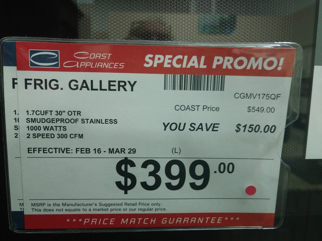 Coast Appliances | 18503 Stony Plain Rd, Edmonton, AB T5S 0C1, Canada | Phone: (780) 451-6095