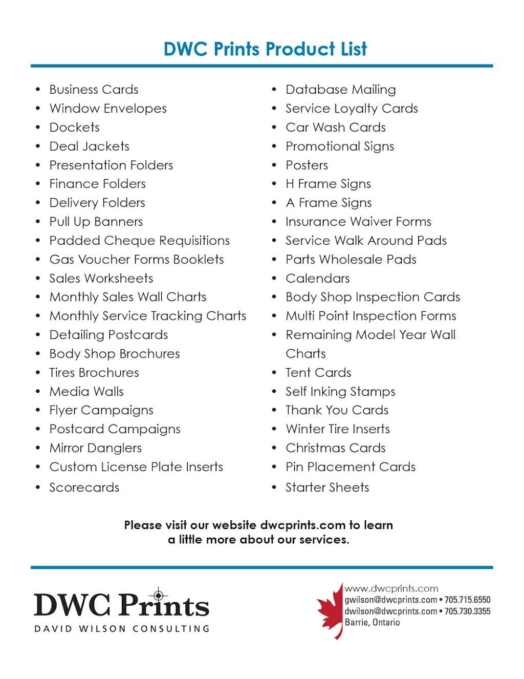 DWC Prints | 65 Ellen St #504, Barrie, ON L4N 3A5, Canada | Phone: (705) 739-1334
