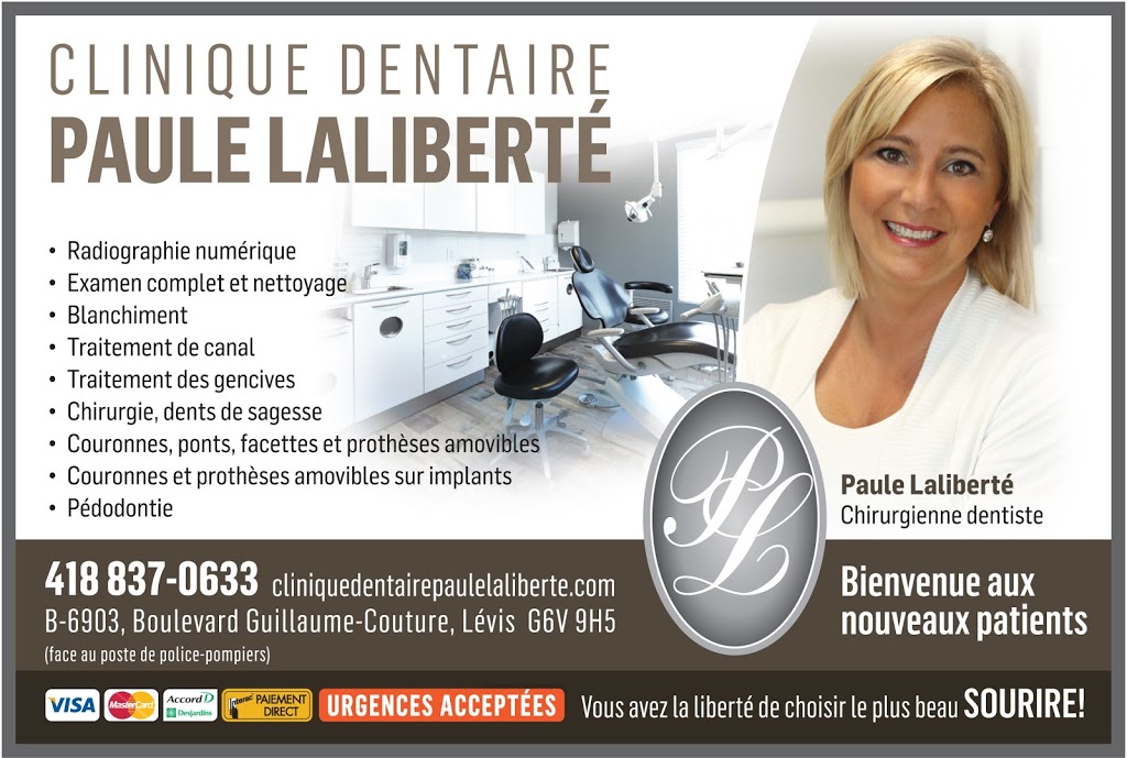 Clinique Dentaire Paule Laliberté | 6903 Boulevard Guillaume-Couture, Lévis, QC G6V 8G4, Canada | Phone: (418) 837-0633