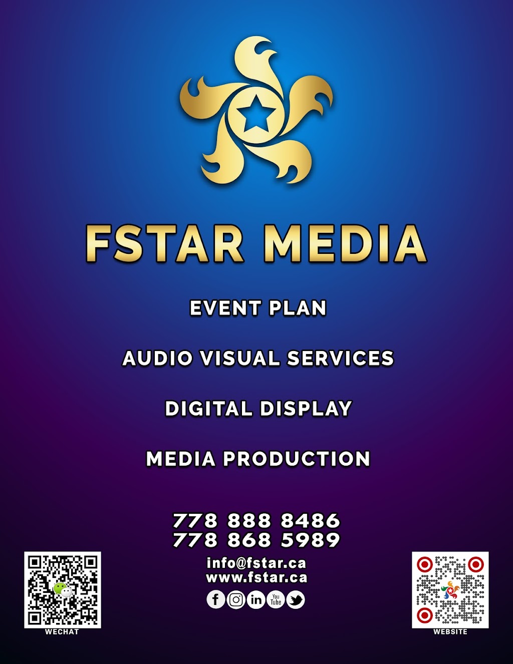 FSTAR MEDIA | 6151 Westminster Hwy #203, Richmond, BC V7C 4V4, Canada | Phone: (778) 888-8486