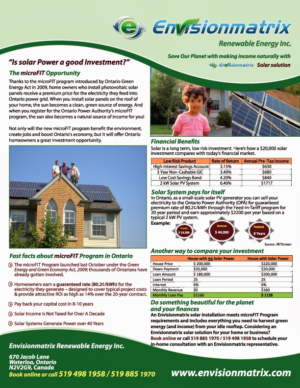 Envisionmatrix Solar | 638 Interlaken Dr, Waterloo, ON N2T 2Z3, Canada | Phone: (800) 238-2464