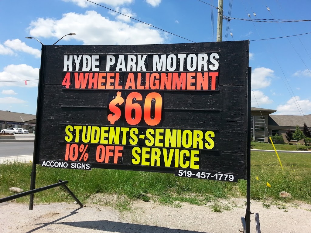 Hyde Park Motors Ltd | store | 1607 Hyde Park Rd, London, ON N6H 5L7, Canada | 5196450419 OR +1 519-645-0419