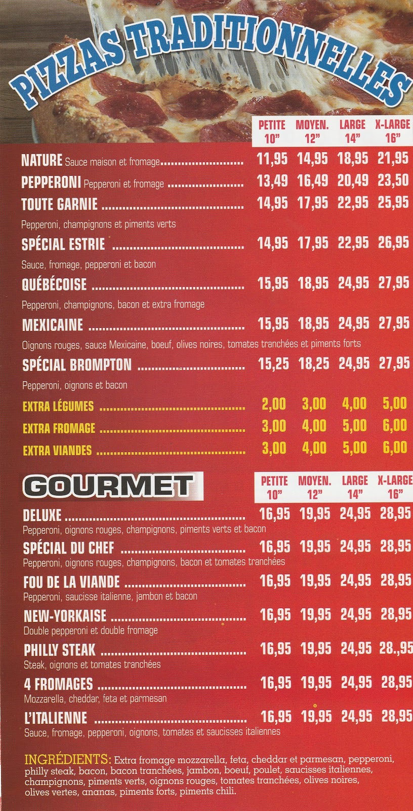 Pizza Brompton | 295 Rue Laval, Sherbrooke, QC J1C 0R1, Canada | Phone: (819) 636-0444