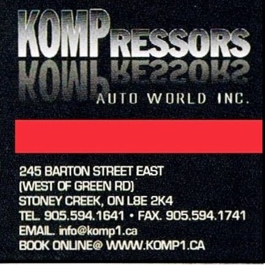 Kompressors Auto World Inc. | 245 Barton St, Stoney Creek, ON L8E 2K4, Canada | Phone: (905) 594-1641