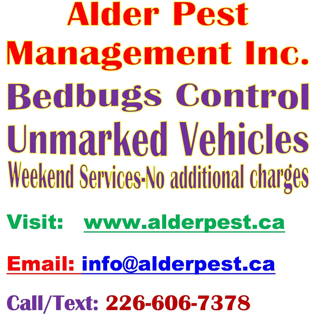 Alder Pest Management Inc. | 145 Hawkins Dr, Cambridge, ON N1T 2A4, Canada | Phone: (226) 606-7378