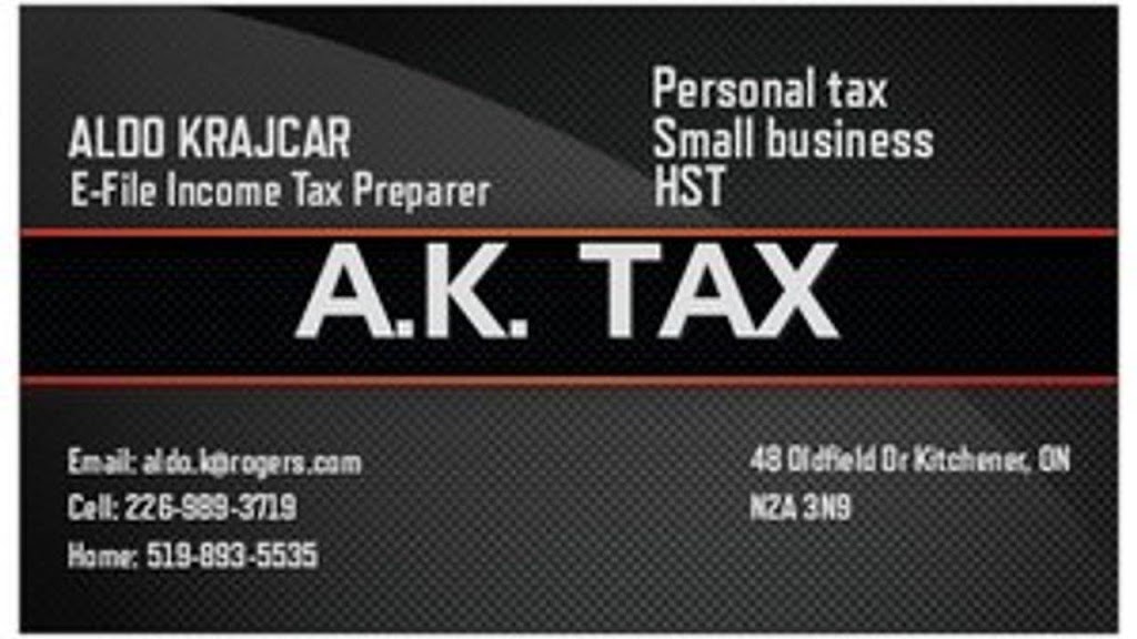 A.K. TAX | 48 Oldfield Dr, Kitchener, ON N2A 3N9, Canada | Phone: (226) 989-3719