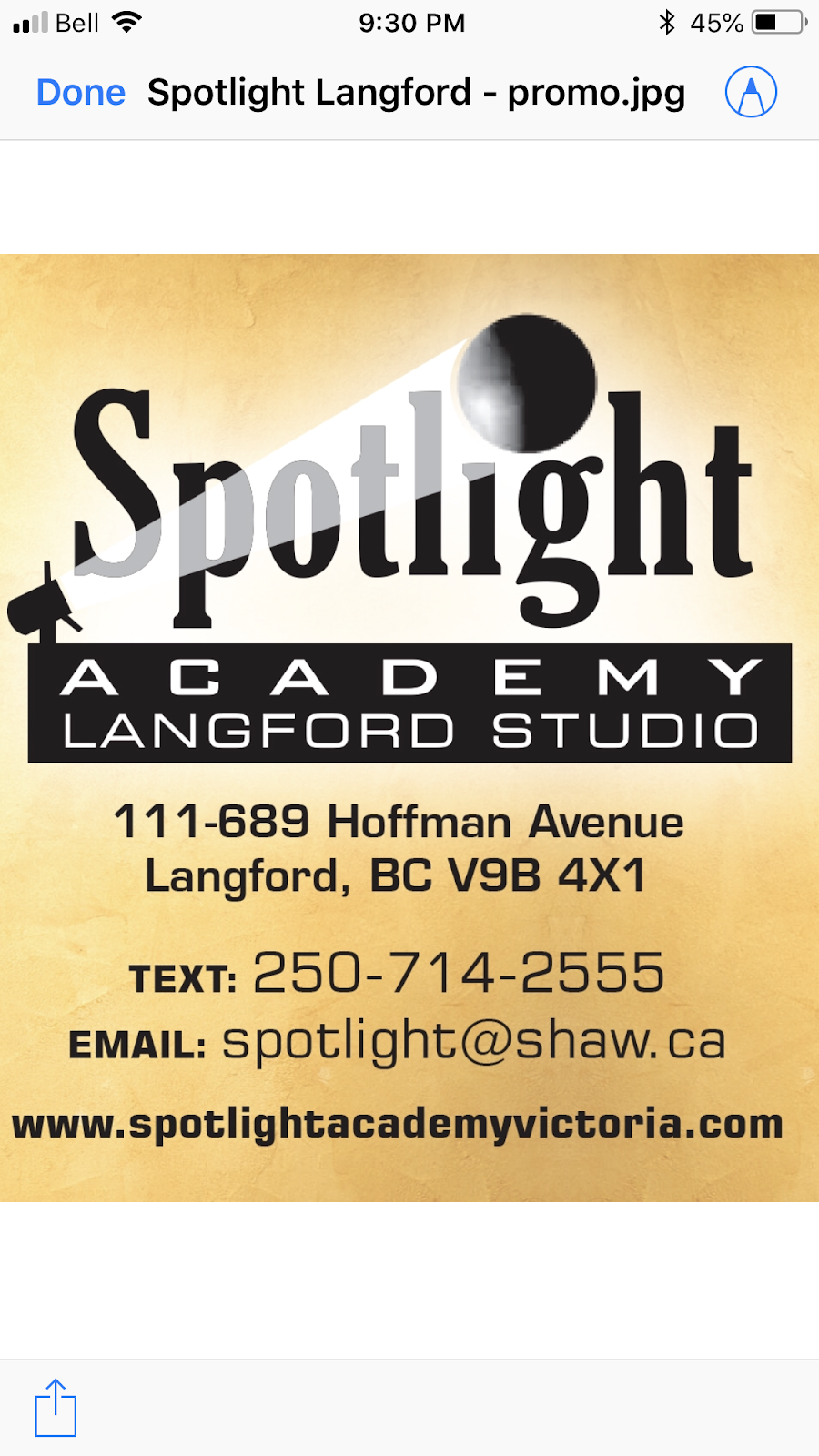 Spotlight Academy Langford | 689 Hoffman Ave #111, Victoria, BC V9B 4X1, Canada | Phone: (250) 714-2555