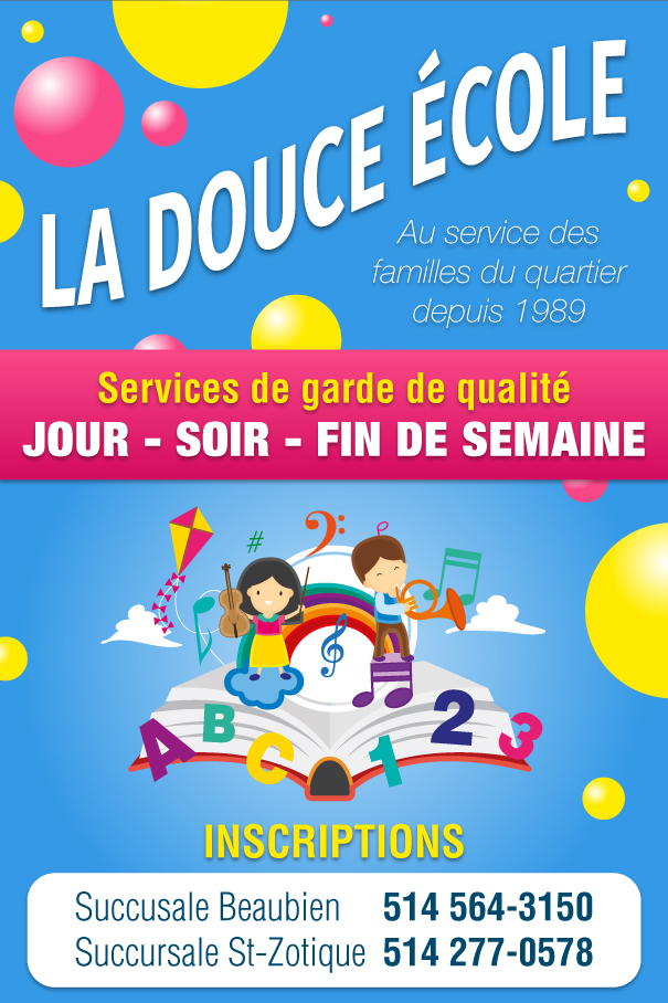 Garderie La Douce École Beaubien | 1320 Rue Beaubien E, Montréal, QC H2G 1K8, Canada | Phone: (514) 564-3150
