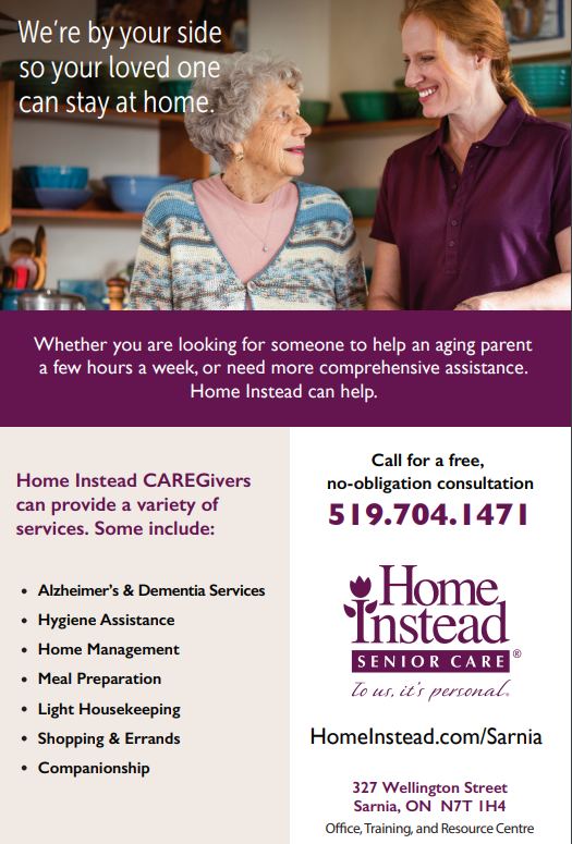 Home Instead Senior Care | 327 Wellington St, Sarnia, ON N7T 1H4, Canada | Phone: (519) 704-1471