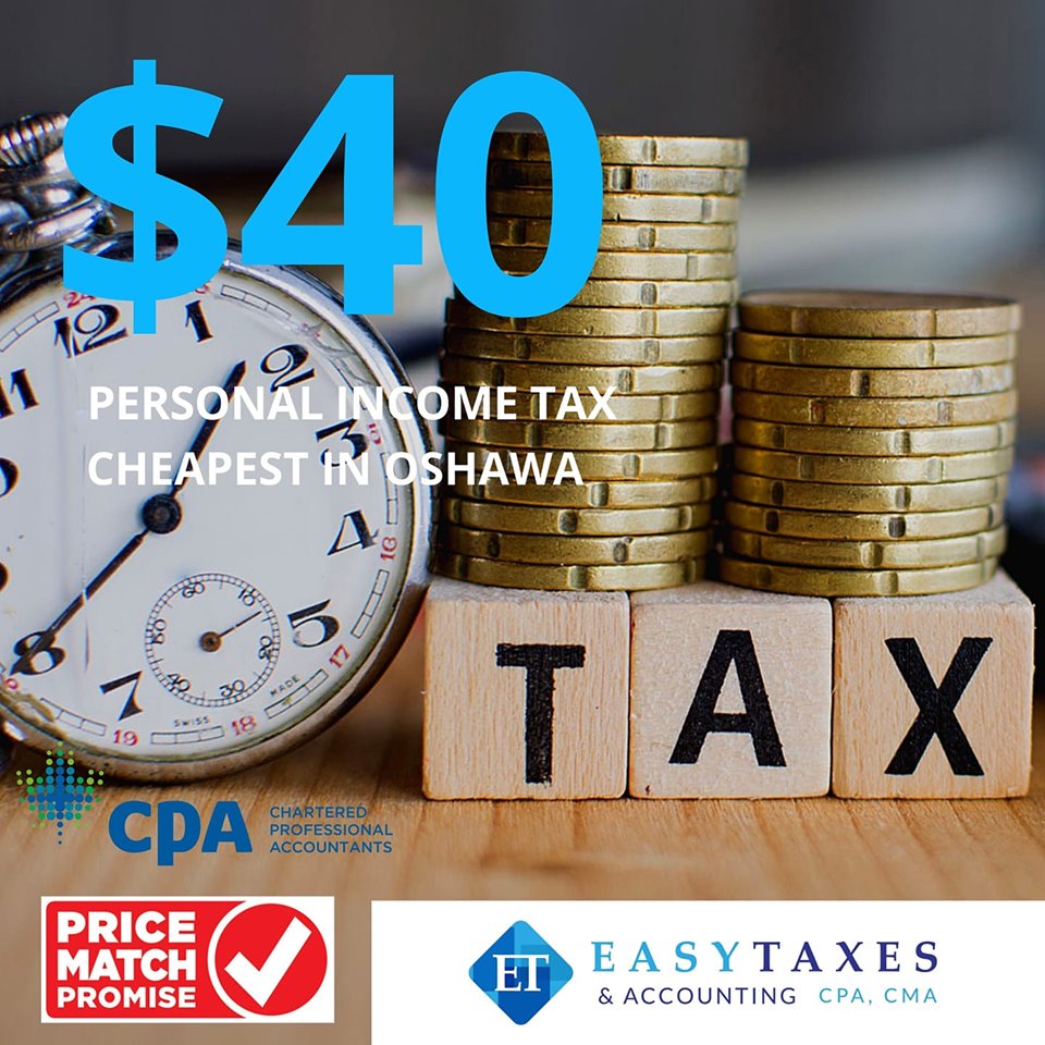 Easy Taxes & Accounting | 1050 Simcoe St N Unit 204, Oshawa, ON L1G 4W5, Canada | Phone: (647) 208-0786