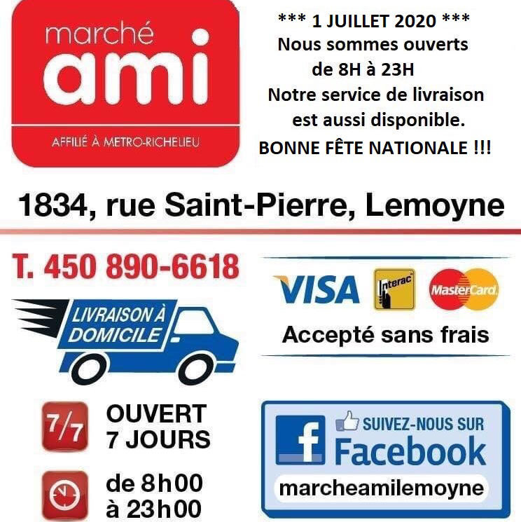 Marché Ami | 1834 Rue Saint Pierre, LeMoyne, QC J4P 3K2, Canada | Phone: (450) 890-6618