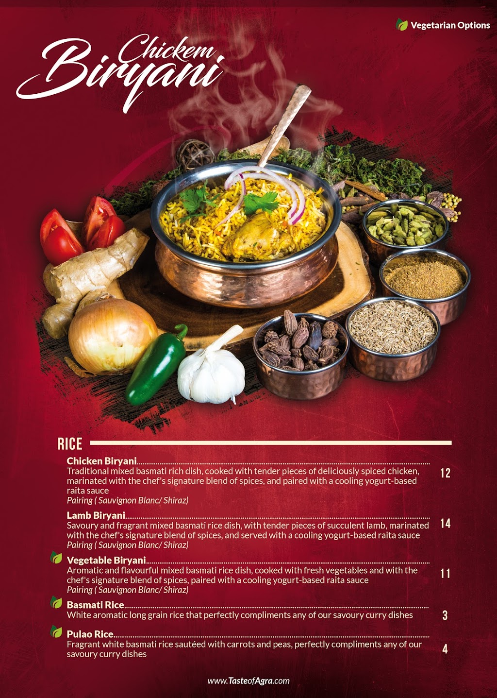 Taste of Agra | 20 King St W, Cobourg, ON K9A 2L9, Canada | Phone: (905) 372-1655