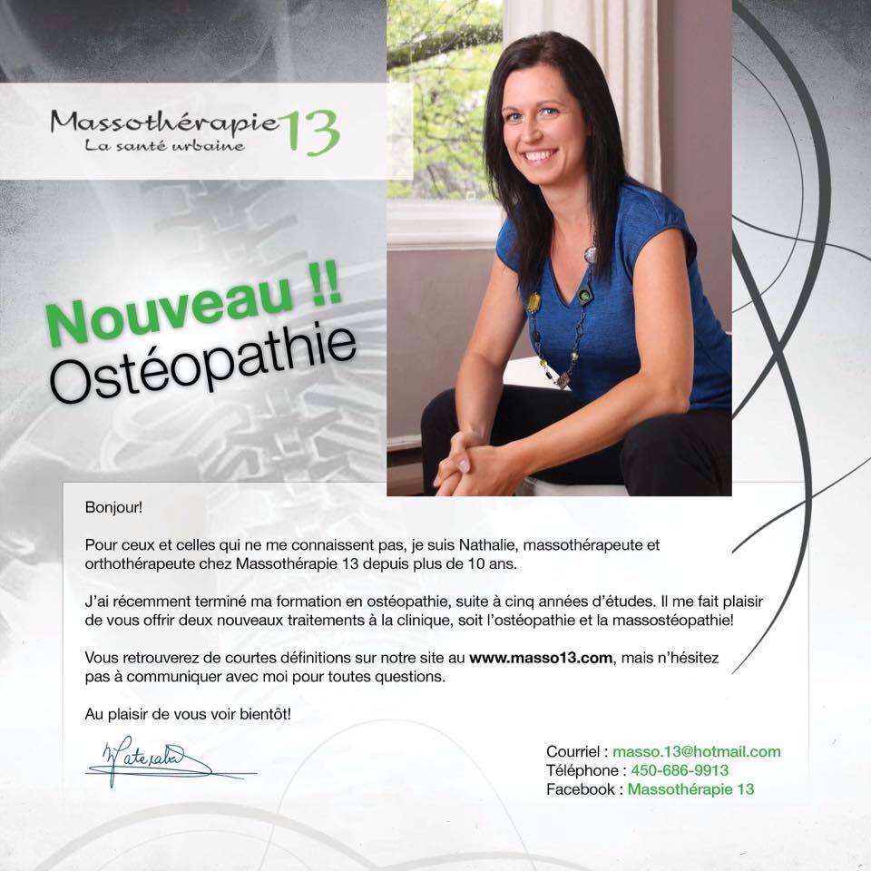 Massothérapie13 | 720 Rue Montgolfier #202, Laval, QC H7W 4Z2, Canada | Phone: (450) 686-9913