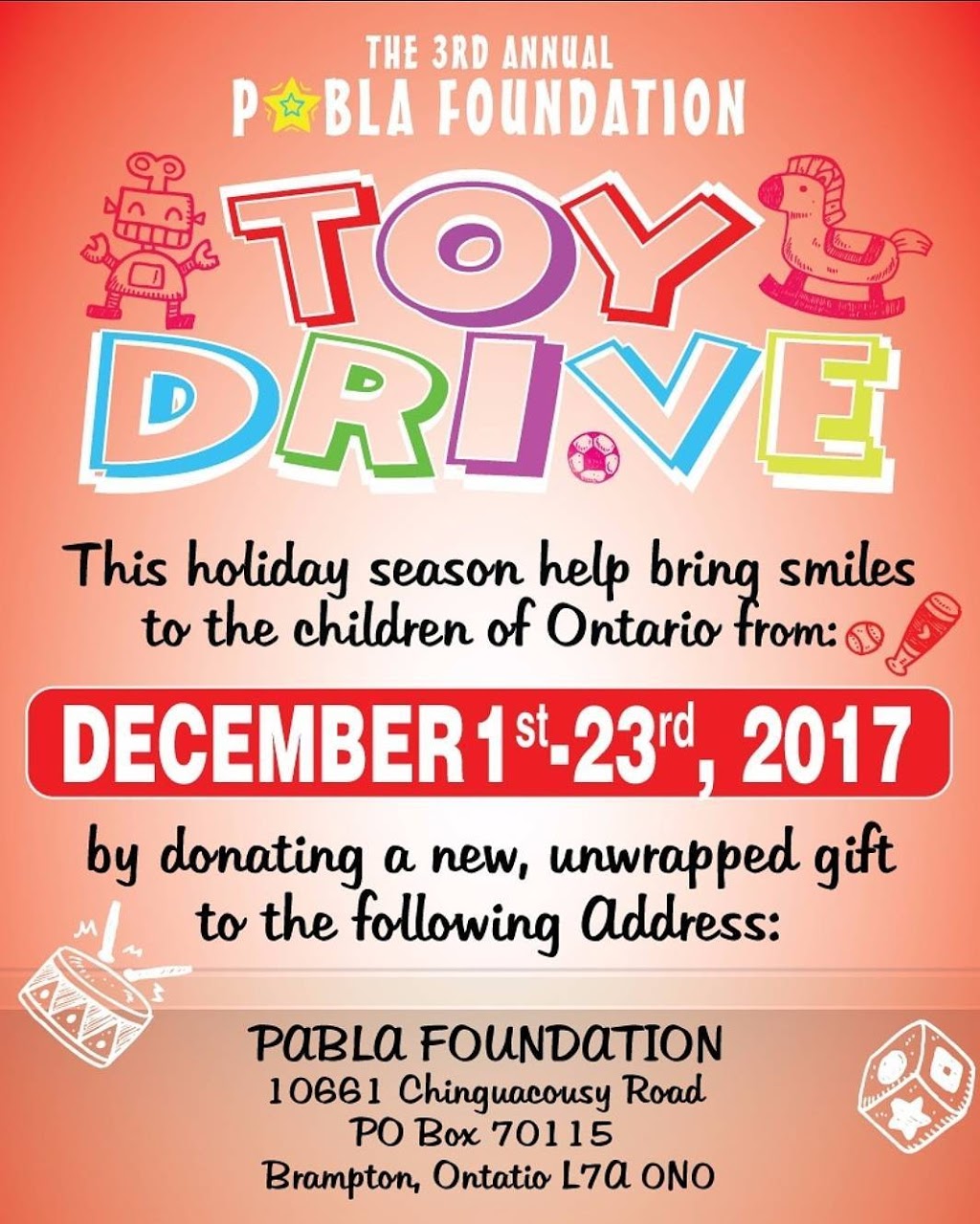 @PablaFoundation | 32 Pauline Crescent, Brampton, ON L7A 2V6, Canada | Phone: (877) 833-4371