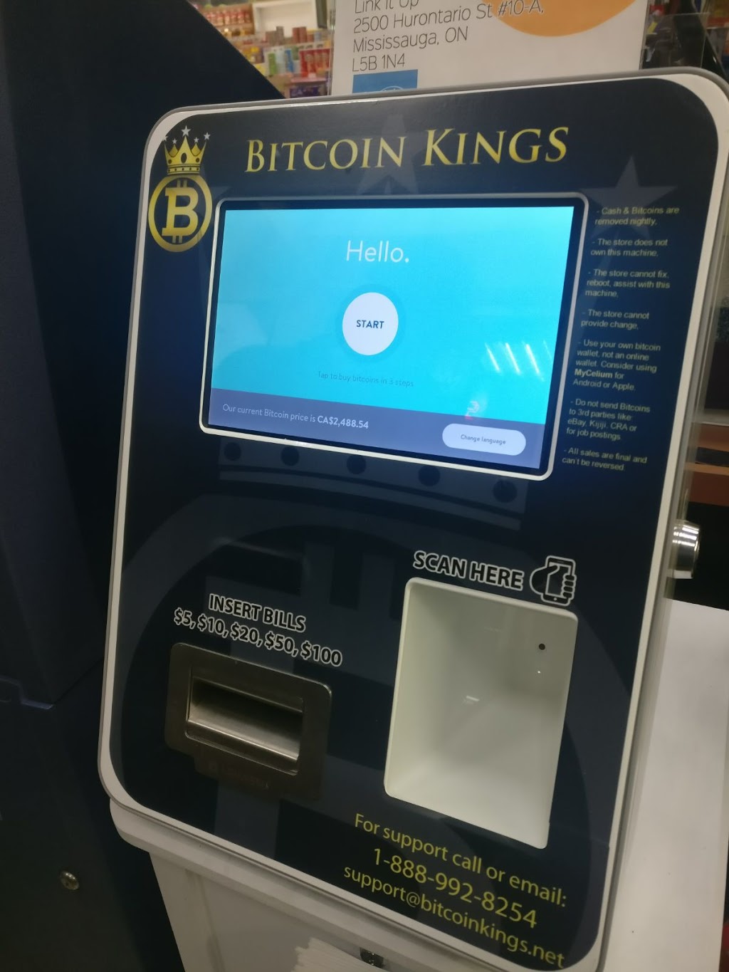 Bitcoin Kings Bitcoin ATM | 670 Rexdale Blvd, Etobicoke, ON M9W 0B5, Canada | Phone: (855) 772-4826