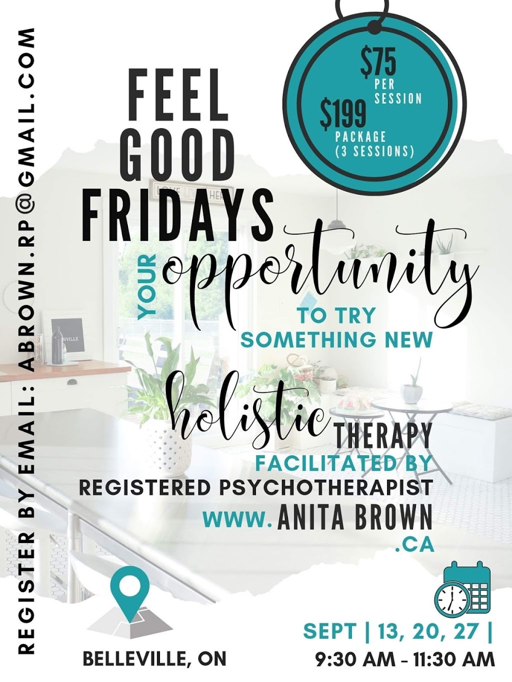 Anita Brown - Counselling and Therapy | 100 Victoria Ave, Belleville, ON K8N 2A5, Canada | Phone: (613) 394-0782