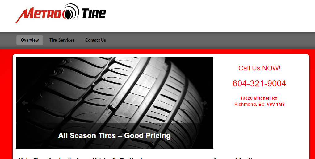MetroTires Ltd. | 16160 River Rd, Richmond, BC V6V 1L6, Canada | Phone: (778) 322-5754