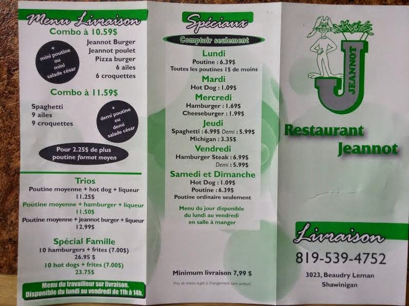 Restaurant Jeannot (Shawinigan) | 3023 Avenue Beaudry Leman, Shawinigan, QC G9N 3H9, Canada | Phone: (819) 539-4752