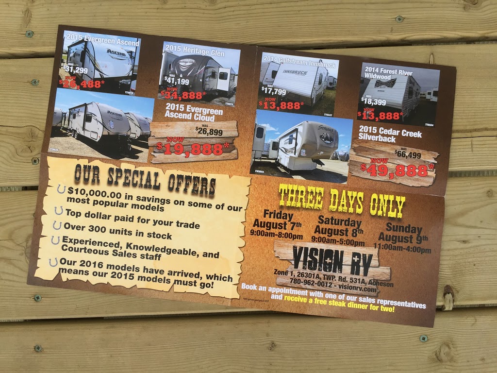 Vision RV | 11330 266 Street, Acheson, AB T7X 6E1, Canada | Phone: (780) 962-0012