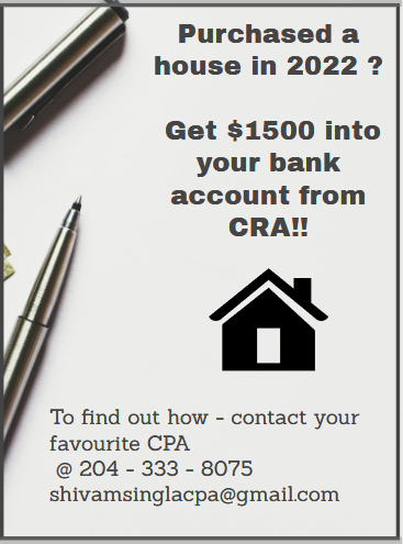 Shivam Singla CPA | 47 Broadridge Bay, Winnipeg, MB R3Y 2B8, Canada | Phone: (204) 333-8075