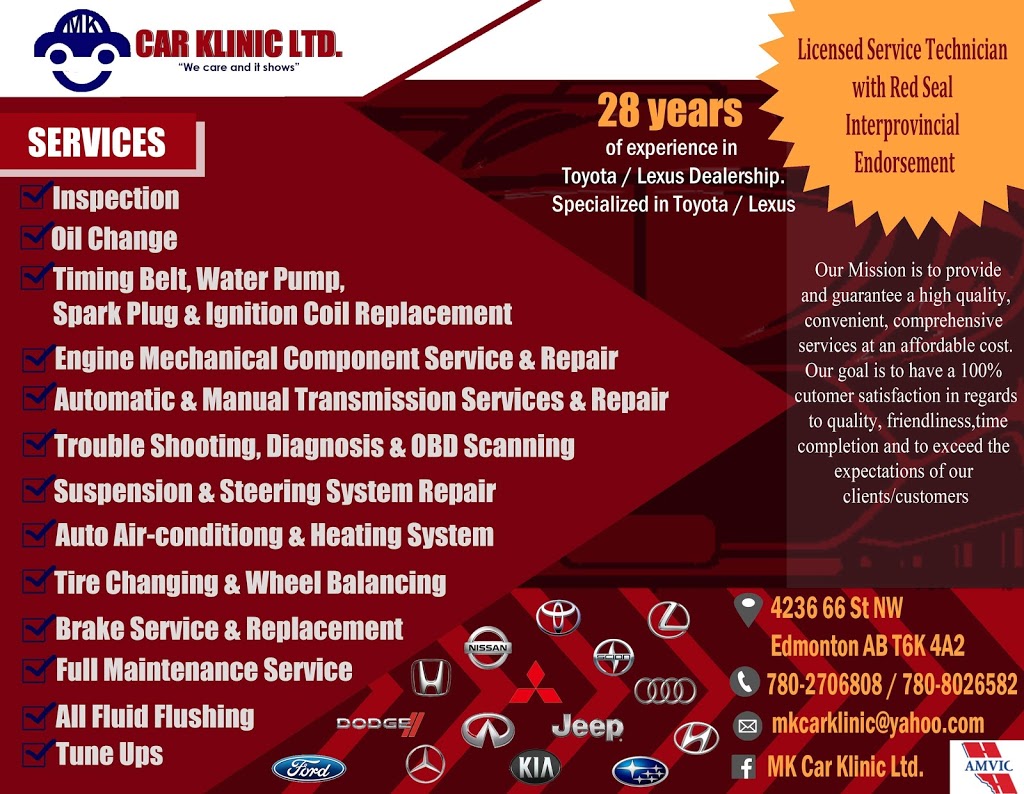 MK Car Klinic Ltd. | 4236 66 St NW, Edmonton, AB T6K 4A2, Canada | Phone: (587) 498-3040
