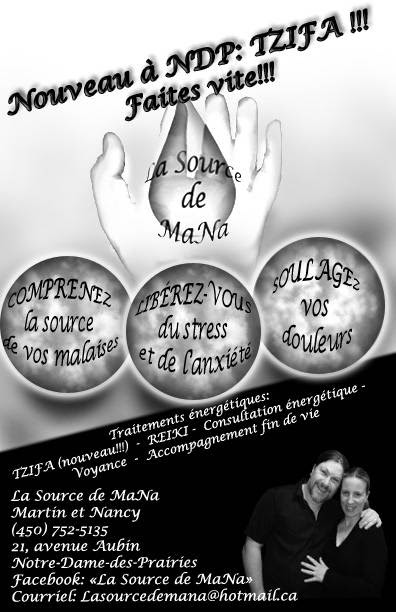 La Source de MaNa | 21 Avenue Aubin, Notre-Dame-des-Prairies, QC J6E 8J8, Canada | Phone: (514) 704-9313