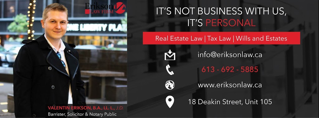 Erikson Law Firm | 18 Deakin St Unit 105, Nepean, ON K2E 8B7, Canada | Phone: (613) 692-5885