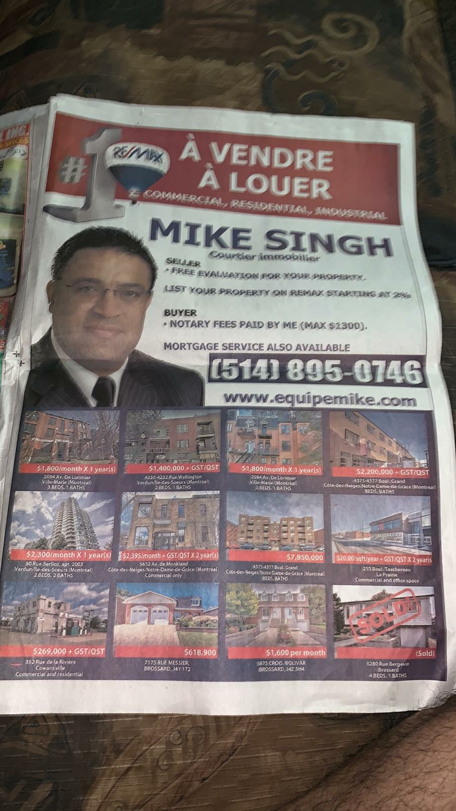 Mike Singh courtier immobilier Inc. | 1 Place du Commerce #160, Verdun, QC H3E 1A2, Canada | Phone: (514) 895-0746