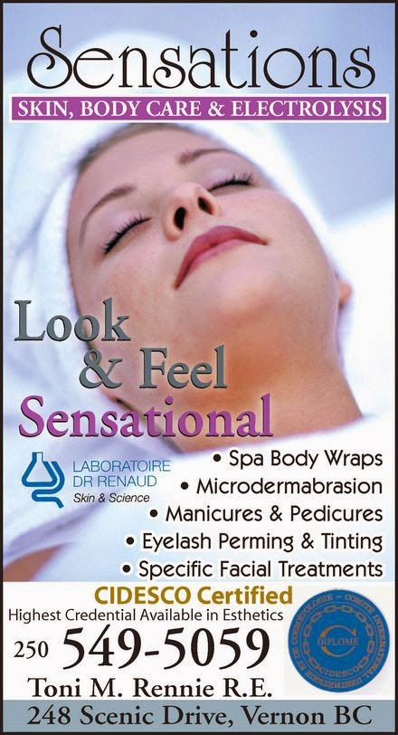 SENSATIONS Skin, Body Care, & Electrolysis | 248 Scenic Dr, Coldstream, BC V1B 2X4, Canada | Phone: (250) 549-5059