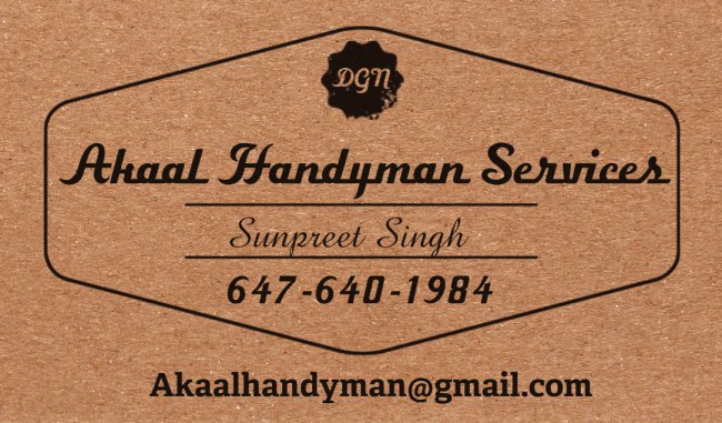 Akaal Handyman Services | 2 Martinet St, Whitby, ON L1N 8K8, Canada | Phone: (647) 640-1984